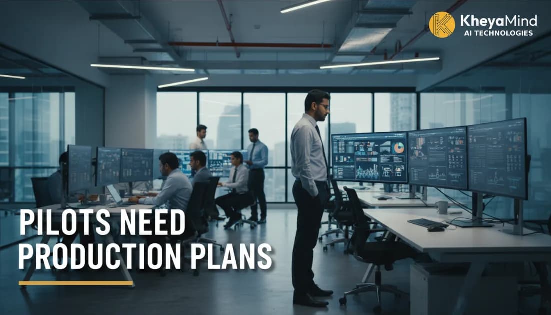 why ai pilots struggle to scale in indian enterprises, CTO reviewing factory and software data dashboards